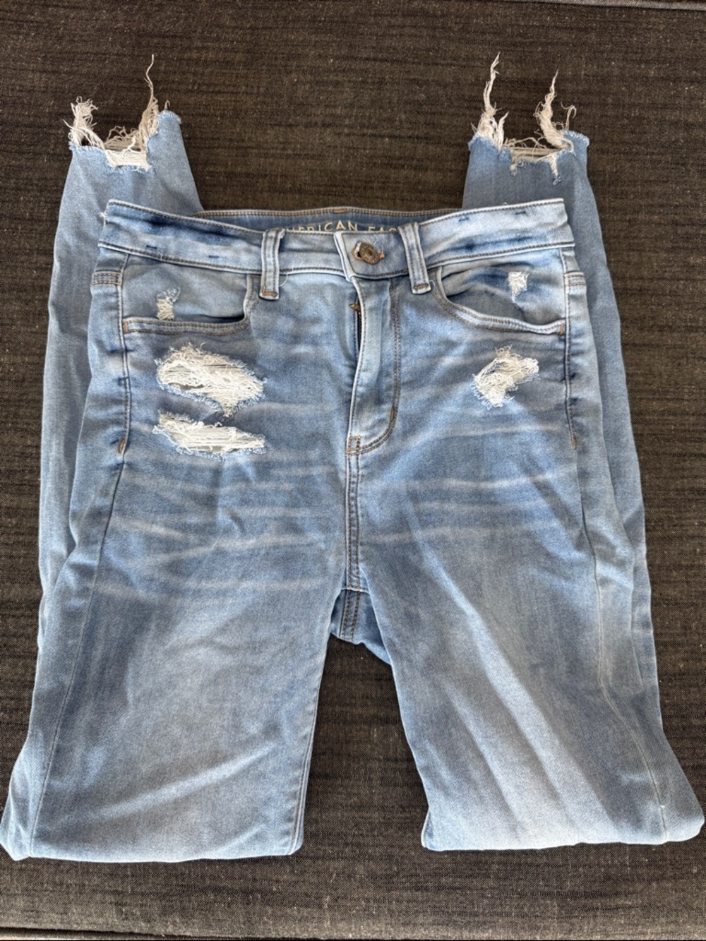 American Eagle Outfitters Light Blue Distressed Skinny Jeans
